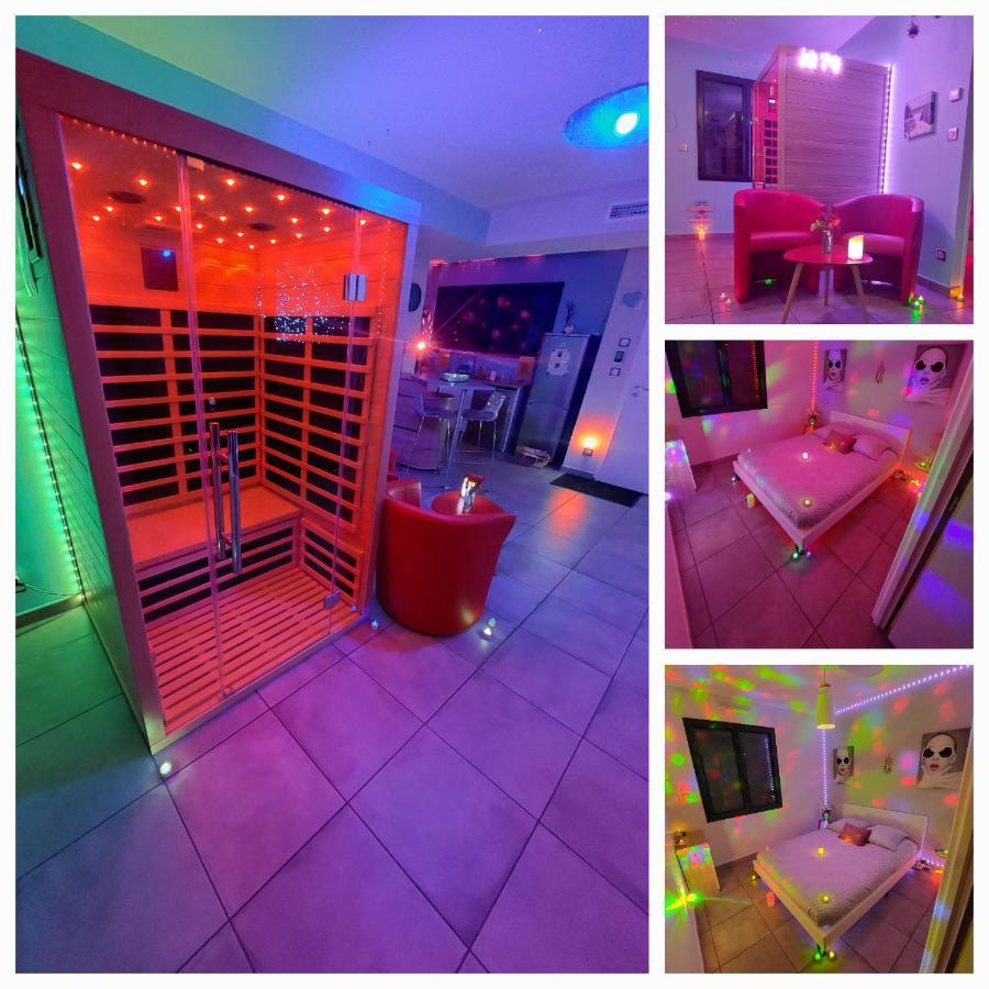 Un Sejour Romantique En Couple Avec Jacuzzi Prive Chromotherapie Jardin Maison Privee Ychoux Exterior foto